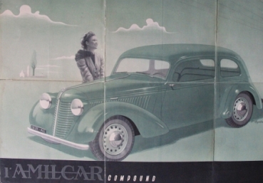 Amilcar Compound Modellprogramm 1939 Automobilprospekt (5395)