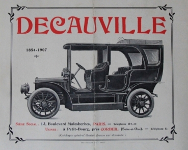 Decauville Aine Modellprogramm 1907 Automobilprospekt (5414)