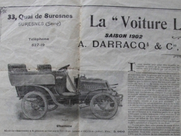 Darracq Voiture Legere Modelprogram 1902 Carbrochure (5416)