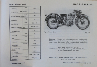 Austro Motor "Welttypenregister 1950" Vehicle-Yearbook (9618)
