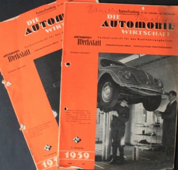 "Die Automobil-Wirtschaft" Kraftfahrzeug-Magazin 1959 zwei Ausgaben (5564)