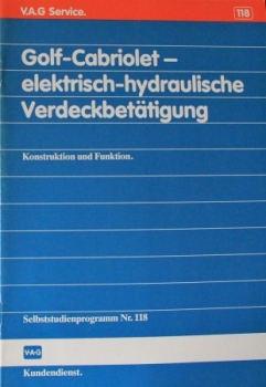 Volkswagen Rabbit Convertible "Elektrisch hydraulische Verdeckbetaetigung" 1989 Repair-Manual (5577)