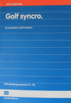 Volkswagen Rabbit Syncro "Konstruktion und Funktion" 1986 Repairmanual (5576)