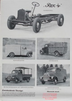Ostner O.D. Fahrzeugfabrik Rex 4 Smalltruck Modelprogram 1950 Truckbrochure (6327)