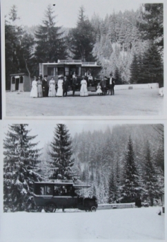 Büssing-NAG Bus im Harz 1910 zwei  Original Werks-Fotos (5815)