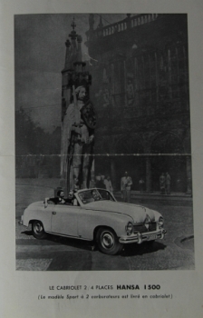 Borgward Hansa 1500 Modelprogram 1951 Carbrochure (6015)