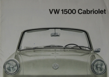 Volkswagen 1500 Cabriolet 1962 Modellprogramm Automobilprospekt (6018)