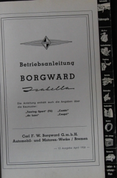 Borgward Isabella 1958 Ownermanual (6043)