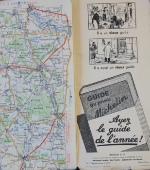 Michelin Roadmap 1937 France Chateauroux (6107)