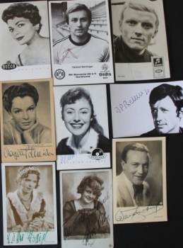 14 original signed autographcards from different artists 1935-1976 (6221)