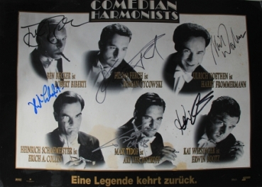 Vilsmaier "Comedian Harmonists" Filmplakat mit original Autogrammen der Hauptdarsteller 1997 (6261)