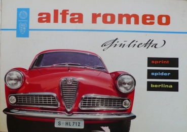 Alfa Romeo Giulietta Sprint Spider Modelprogram 1959 Carbrochure (6296)