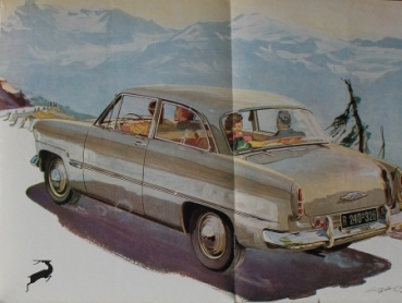 Ford Taunus 12 M Modelprogram 1952 Gotschke-Drawings Carbrochure (6304)