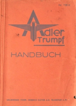 Adler Trumpf 1,5 - 1,7 Liter 1935 Betriebsanleitung (6316)