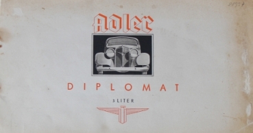 Adler Diplomat 3 Litre Modelprogram 1934 Reuters Carbrochure (6543)