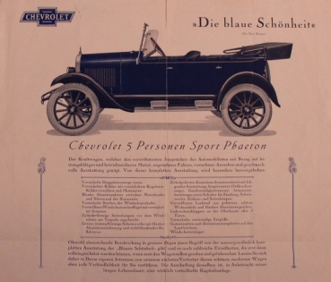 Chevrolet Sport Phaeton 1927 Automobilprospekt (7615)