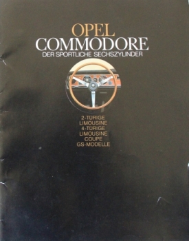Opel Commodore Modelprogram 1968 "Der sportliche Sechzylinder" Carbrochure (6570)