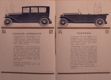 Delage Modellprogramm 1924 Automobilprospekt (8740)