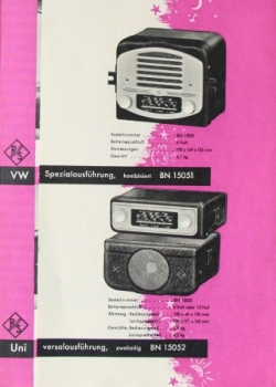 Volkswagen Zubehörprogramm 1950 "Ihr R-S Autoradio" Automobilprospekt (6609)