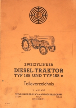 Steyr Typ 188 Diesel-Traktor 1966 Ersatzteilliste (6650)
