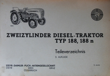 Steyr Type 188 Diesel-Tractor 1966 Spare-Part List (6650)