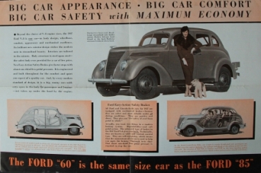 Ford 60 Horsepower Modelprogram 1937 Carbrochure (8579)