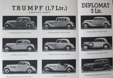 Adler Junior Diplomat Trumpf Modellprogramm 1935 Automobilprospekt (6779)