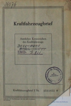 Goliath Kleinlaster 14,5 PS 1956 Kraftfahrzeugpapiere (8808)