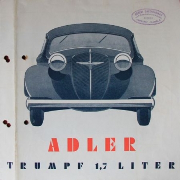 Adler Trumpf 1,7 Liter Modelprogram 1936 Carbrochure (6793)