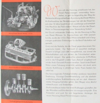 Hanomag Diesel Personalcars Modelprogram 1938 Carbrochure (3215)