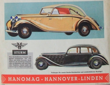 Hanomag Modellprogramm 1936 Automobilprospekt (8665)