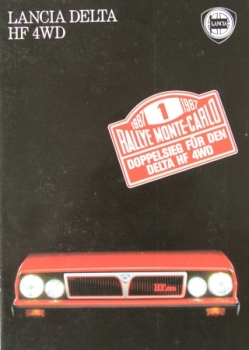 Lancia Delta HF 4 WD Modellprogramm 1987 Automobilprospekt (8457)