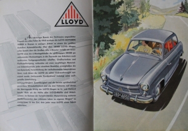 Lloyd LP 400 Modelprogramm 1958 Carbrochure (8468)