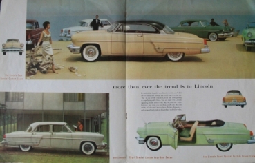 Lincoln Modellprogramm 1954 Automobilprospekt (7907)