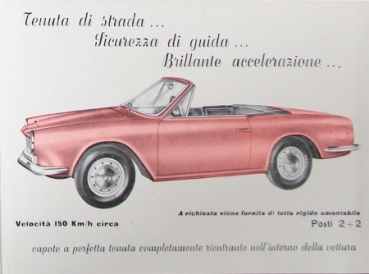 Moretti 1100 Coupe Spider Modelprogram 1959 Carbrochure (8501)