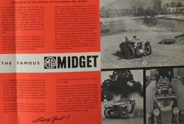 MG Midget Modelprogram 1961 "The car that starts ahead" Carbrochure (3970)