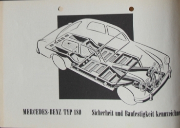 Mercedes-Benz 180 Modellprogramm 1954 "Die Vorzüge des 180" Automobilprospekt (8903)