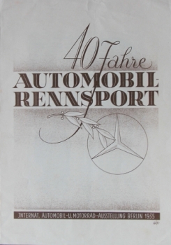 Mercedes-Benz Modellprogramm 1935 "40 Jahre Automobil-Rennsport" Automobilprospekt (8928)