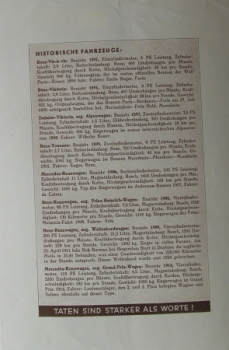 Mercedes-Benz Modellprogramm 1935 "40 Jahre Automobil-Rennsport" Carbrochure (8928)