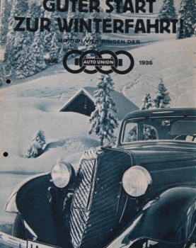 Auto-Union "Guter Start zur Winterfahrt" 1936 Automobilprospekt (7054)