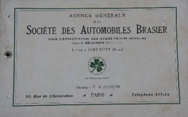 Brasier Modellprogramm 1906 Automobilprospekt (7115)
