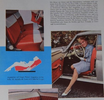 Borgward Isabella Modellprogramm 1959 "Die Welt bewundert" Automobilprospekt (7155)