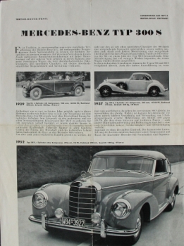 Mercedes-Benz 300 S Modellprogramm 1952 Automobilprospekt (7935)