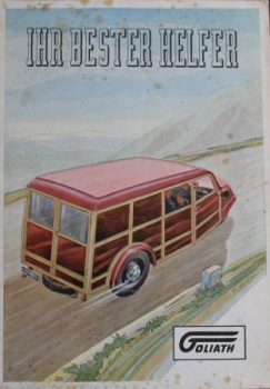 Goliath Dreiradwagen "Ihr bester Helfer" 1951 Automobilprospekt (7230)