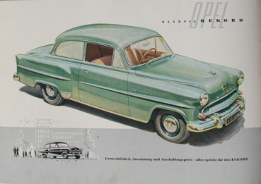 Opel Olympia Rekord Modellprogramm 1953 Automobilprospekt (8218)