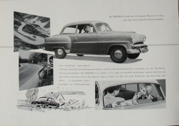 Opel Olympia Rekord Modellprogramm 1953 Automobilprospekt (8218)