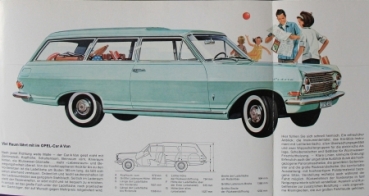 Opel Rekord Caravan Modelprogram 1964 Carbrochure (8262)