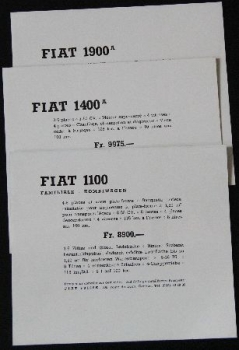 Fiat 1100 three Factory-Postcards 1953 (7450)