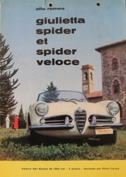 Alfa Romeo Giulietta Spider Veloce Modelprogram 1960 Carbrochure (7451)