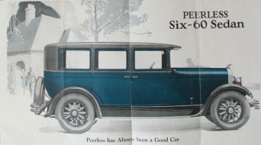 Peerless Six 60 Modellprogramm 1928 "Inside facts" Automobilprospekt (7218)